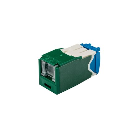 Panduit 1-PORT MOD JACK CAT6A 8W8P UTP, MINICOM T568A/B SPRING SHUTTER, GREEN CJH6X88TGGR